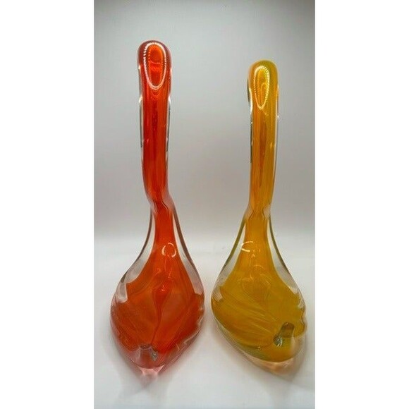 Vintage Collectible Murano Art Glass Swans in red and yellow - Picture 9 of 9
